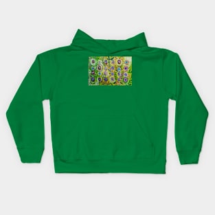 Purple Flowers in a green field Kids Hoodie